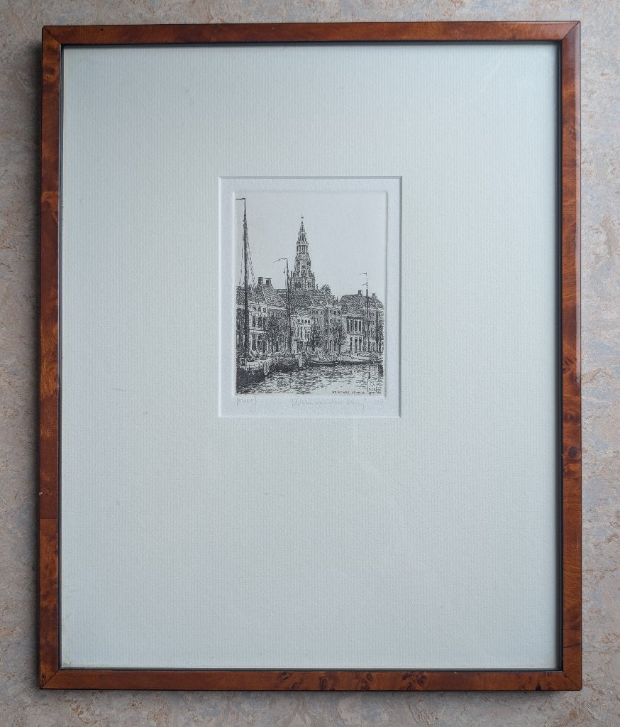 Ets  der Aa-kerk Groningen, Wim van der Meij, Ophalen of Verzenden, Ets