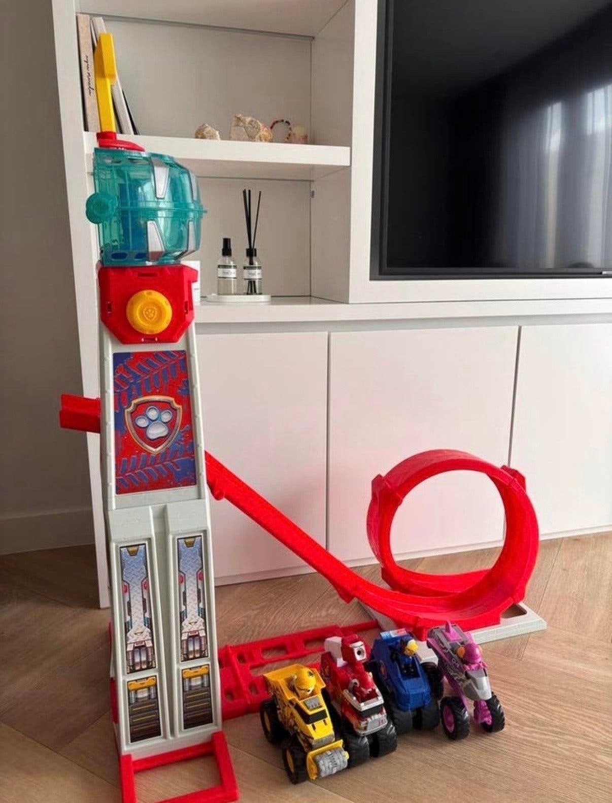 Paw Patrol Super Loop  met 4 bijhorende auto’s, Ophalen, Gebruikt