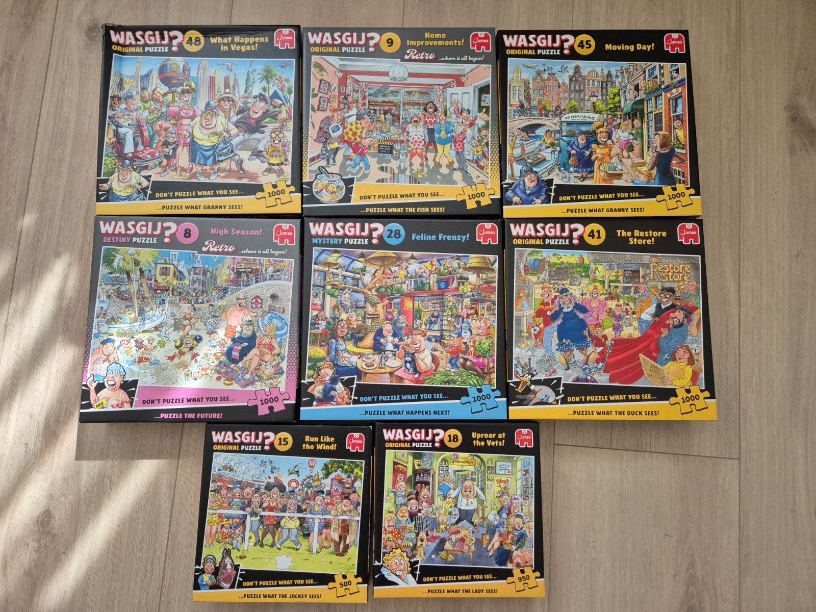 Wasgij Puzzels - 8 stuks (1000, 950, 500 stukjes), Ophalen, Meer dan 50 stukjes, Gebruikt, 6 jaar of ouder