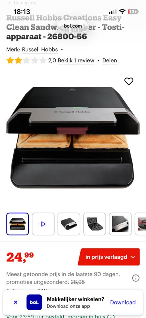 Tosti apparaat nieuw !, Ophalen of Verzenden, Zo goed als nieuw