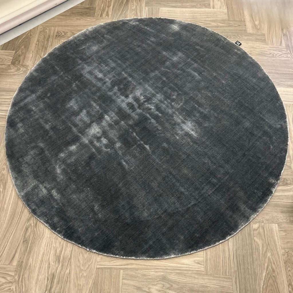 Goossens Russel Grijs Vloerkleed - 160x160cm, 150 tot 200 cm, Rond, Ophalen of Verzenden, Zo goed als nieuw