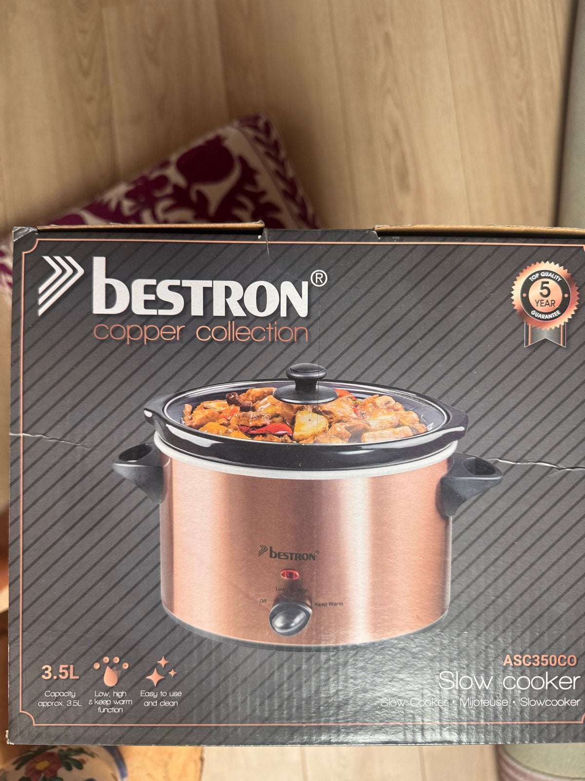 Bestron Copper Collection Slowcooker 3.5L, Ophalen of Verzenden, Zo goed als nieuw