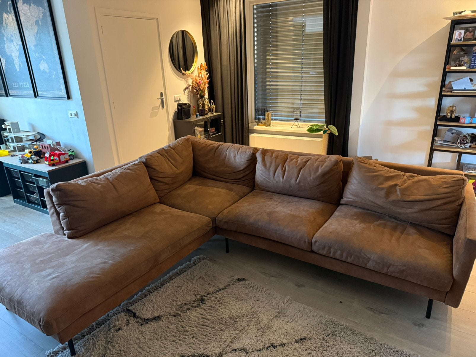 GRATIS OPHALEN: cognac kleurige bank, Ophalen, Gebruikt