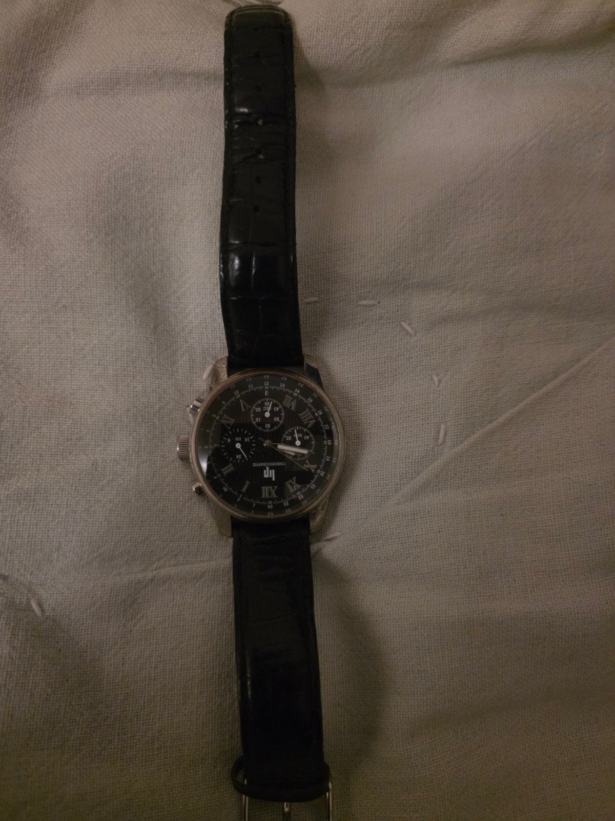 LIP Chronograph Herenhorloge - Zwart met Leren Band, Ophalen of Verzenden