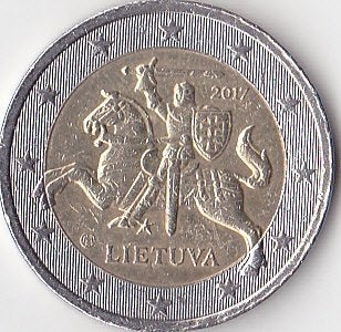 2 euro 2017 Litouwen, Ophalen of Verzenden, Overige landen, 2 euro, Losse munt