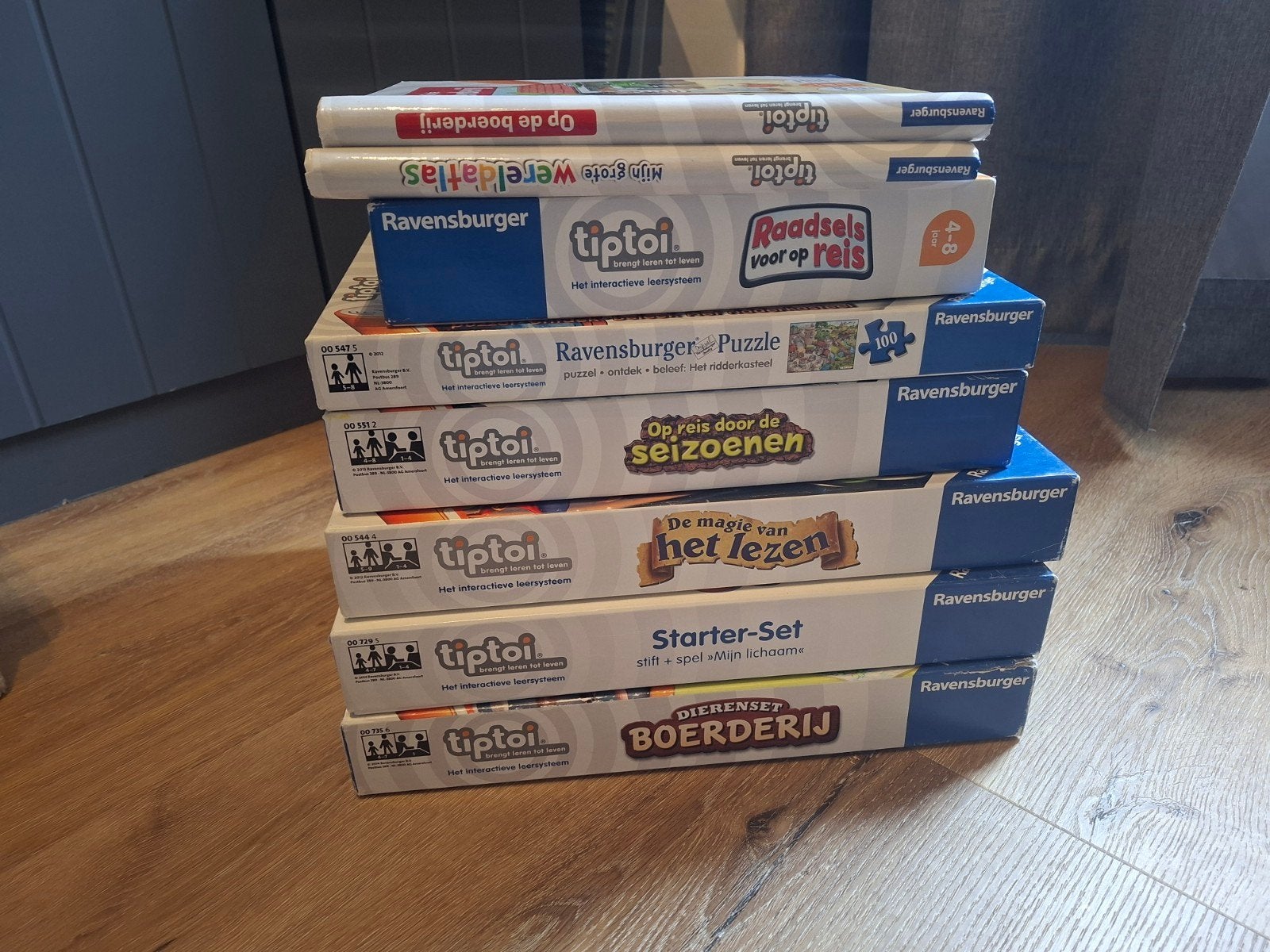 Tiptoi collectie  2 pennen + Wereldbol + 7 spellen 2 boek, Ophalen, Zo goed als nieuw, Puzzelen