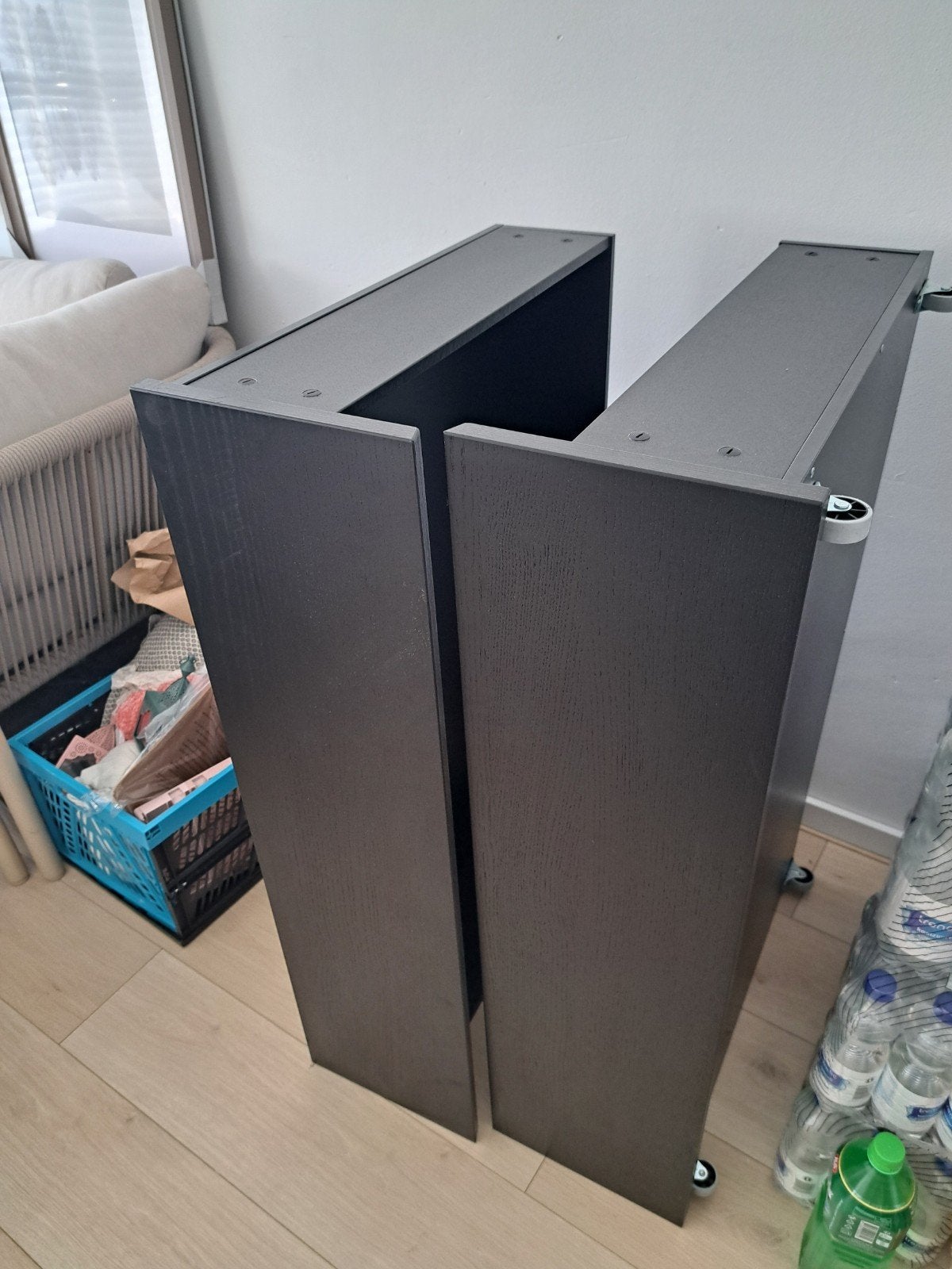 ikea malm bed lade bedlade zwart ZGAN 2 stuks, Ophalen, Eenpersoons, Zwart, Zo goed als nieuw