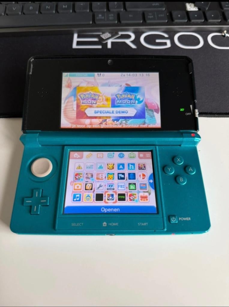 Nintendo 3DS Aqua Blue – Werkend – Goede staat, Spelcomputers en Games, Spelcomputers | Nintendo 2DS en 3DS, Ophalen of Verzenden