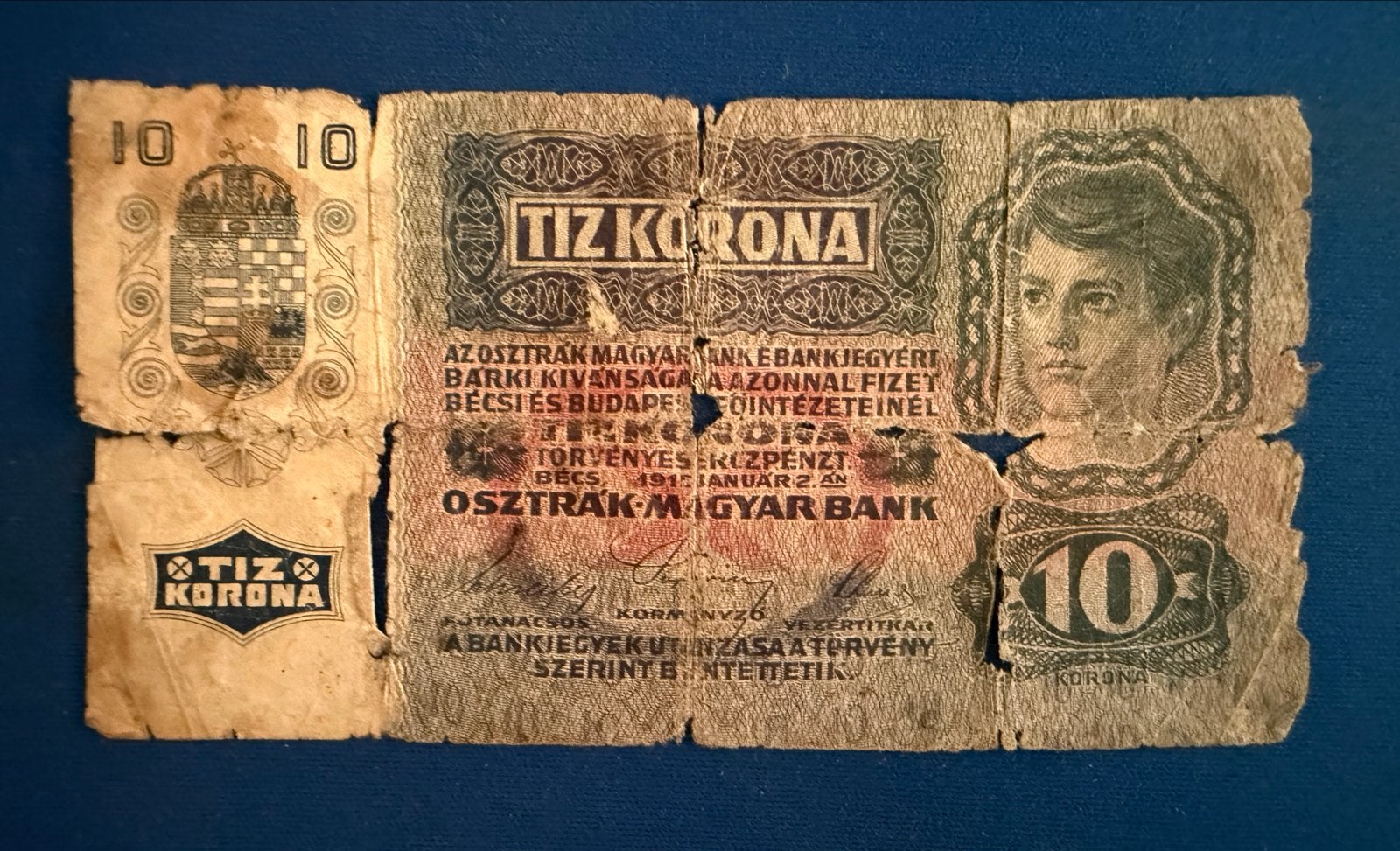 Oostenrijks-Hongaars 10 Kronen biljet 1915, Ophalen of Verzenden, Oostenrijk, 10 euro, Los biljet