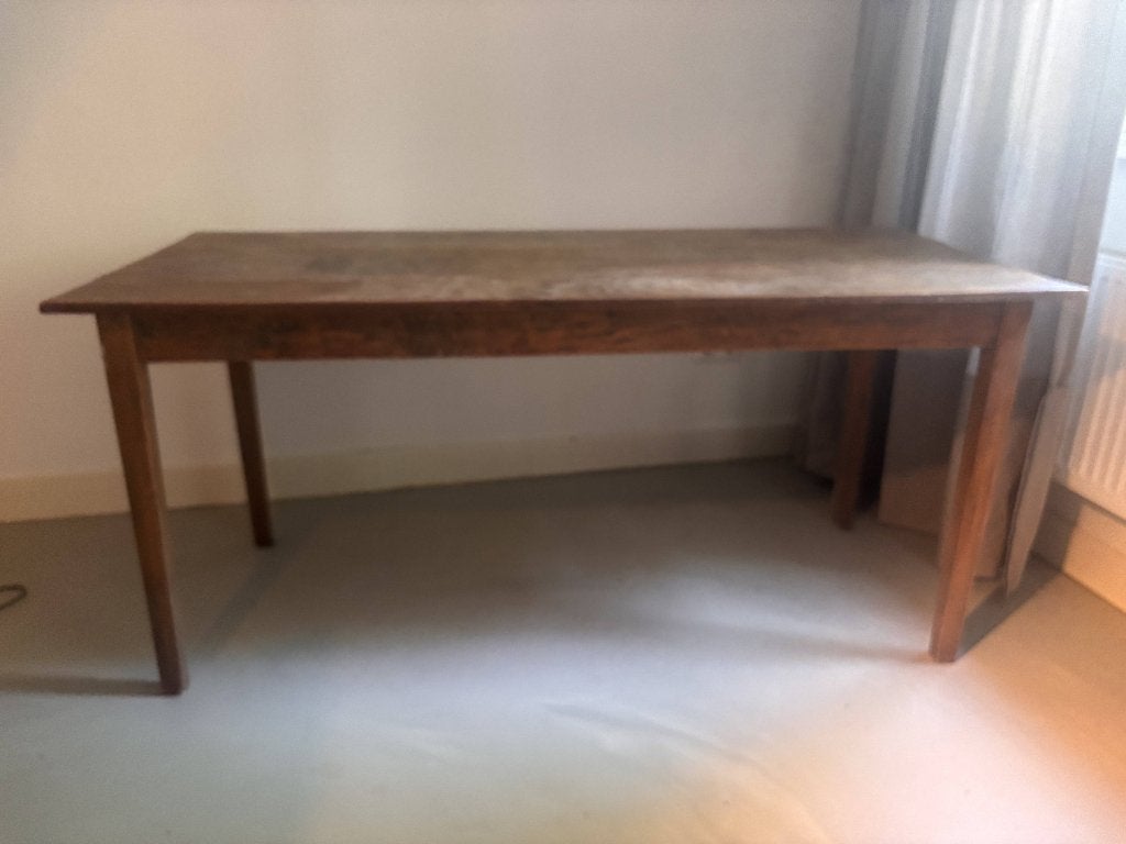 Massief houten eettafel 170 x 75 cm, Huis en Inrichting, Tafels | Eettafels, Ophalen, Gebruikt, Landelijk/ Industrieel, 50 tot 100 cm
