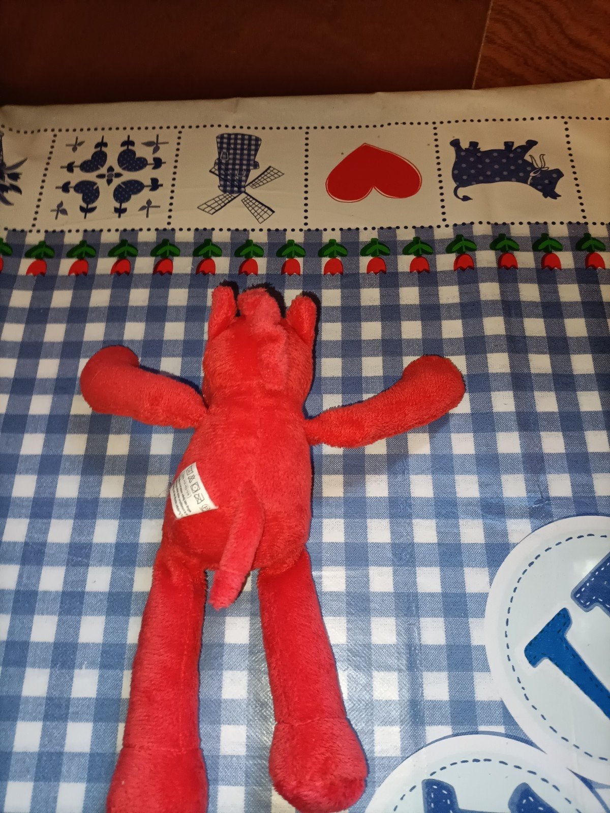 Hema rode koe knuffel met magneten in handen 22 cm, Ophalen of Verzenden, Zo goed als nieuw, Koe