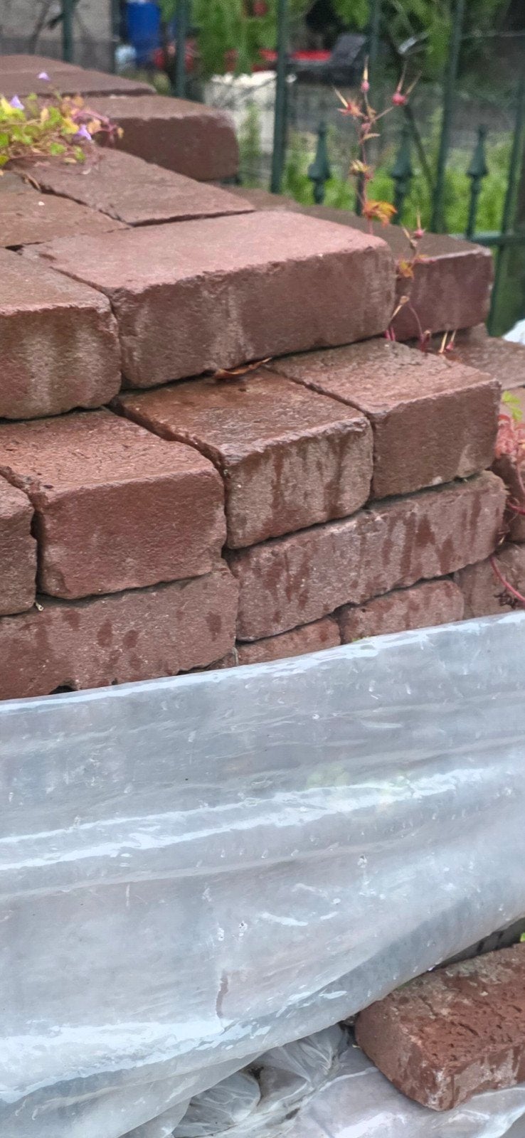 Hardgebakken Waalformaat Straatstenen Rood 22m2 op pallet, Tuin en Terras, Tegels en Klinkers, Ophalen, Gebruikt, Keramiek, Klinkers