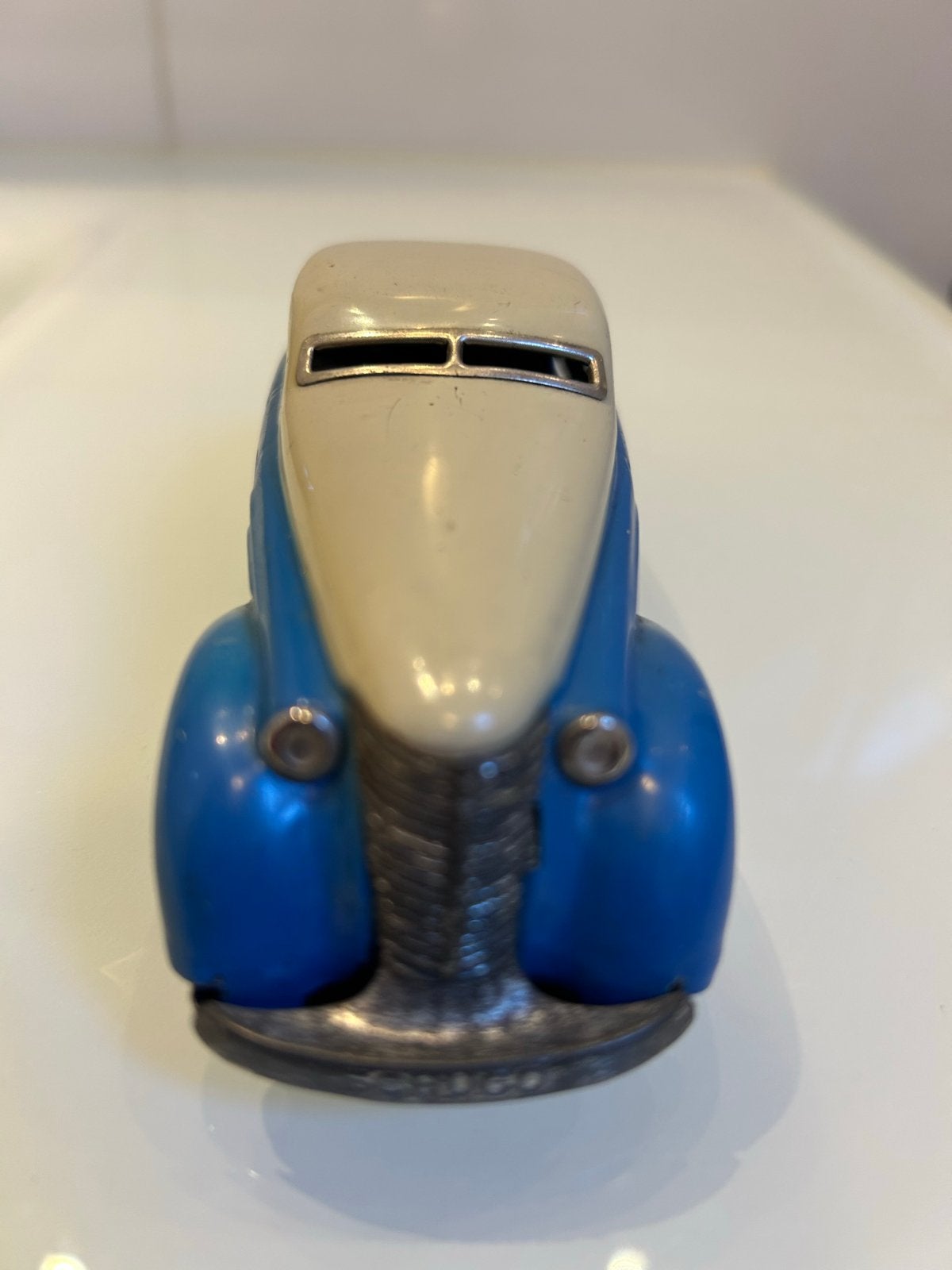 Vintage Schuco Patent 1010 Speelgoed Auto - Blauw/Crème, Ophalen