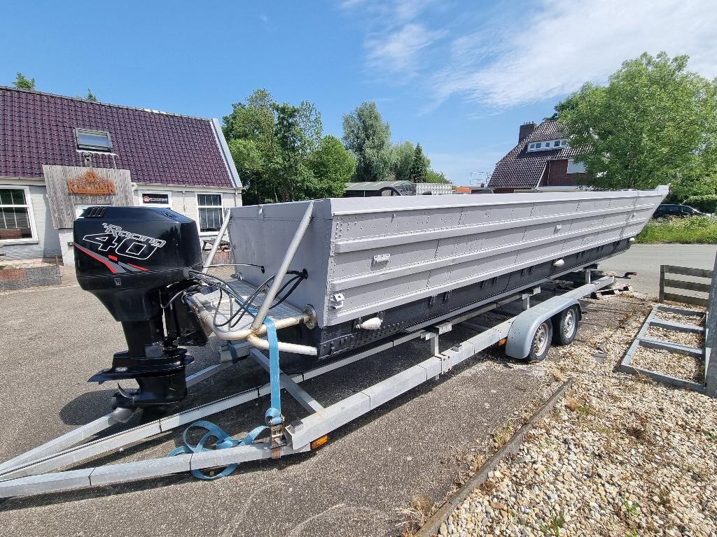Grote Alu M4 Army Pontoon legerboot Rondvaartboot Sloep, Watersport en Boten, Sloepen, 10 m, Gebruikt, Aluminium, Rondzit