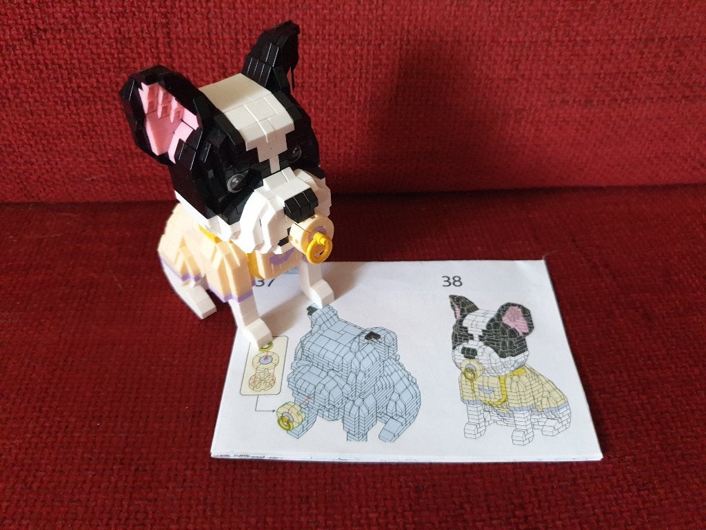 Mini bouwstenen hond lepin bull dog, Ophalen of Verzenden