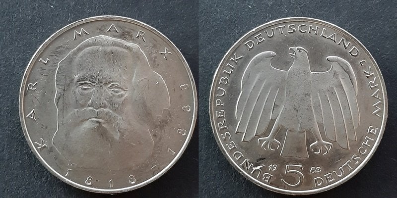 Duitsland 5 Mark 1983 J Karl Marx, Verzenden, Duitsland