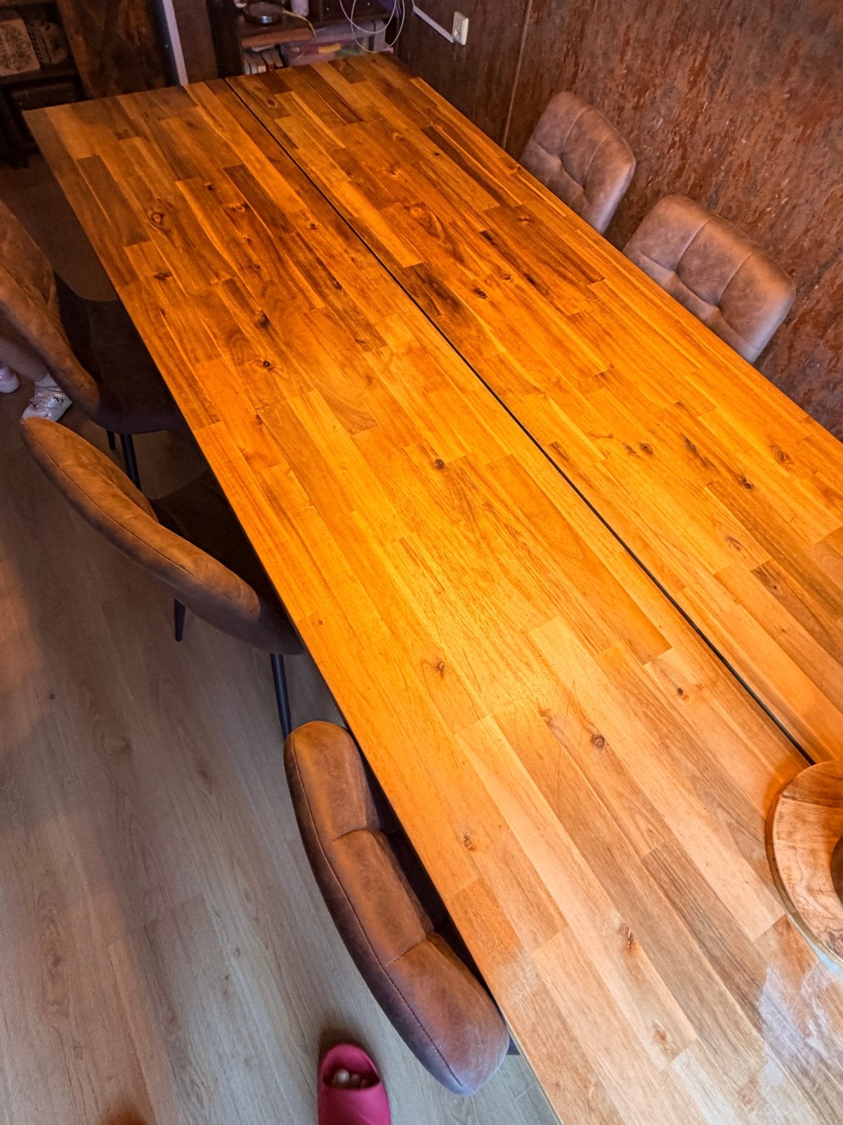 Ikea skogsta eettafel van acaciahout, Ophalen, 100 tot 150 cm, 200 cm of meer, Vier personen