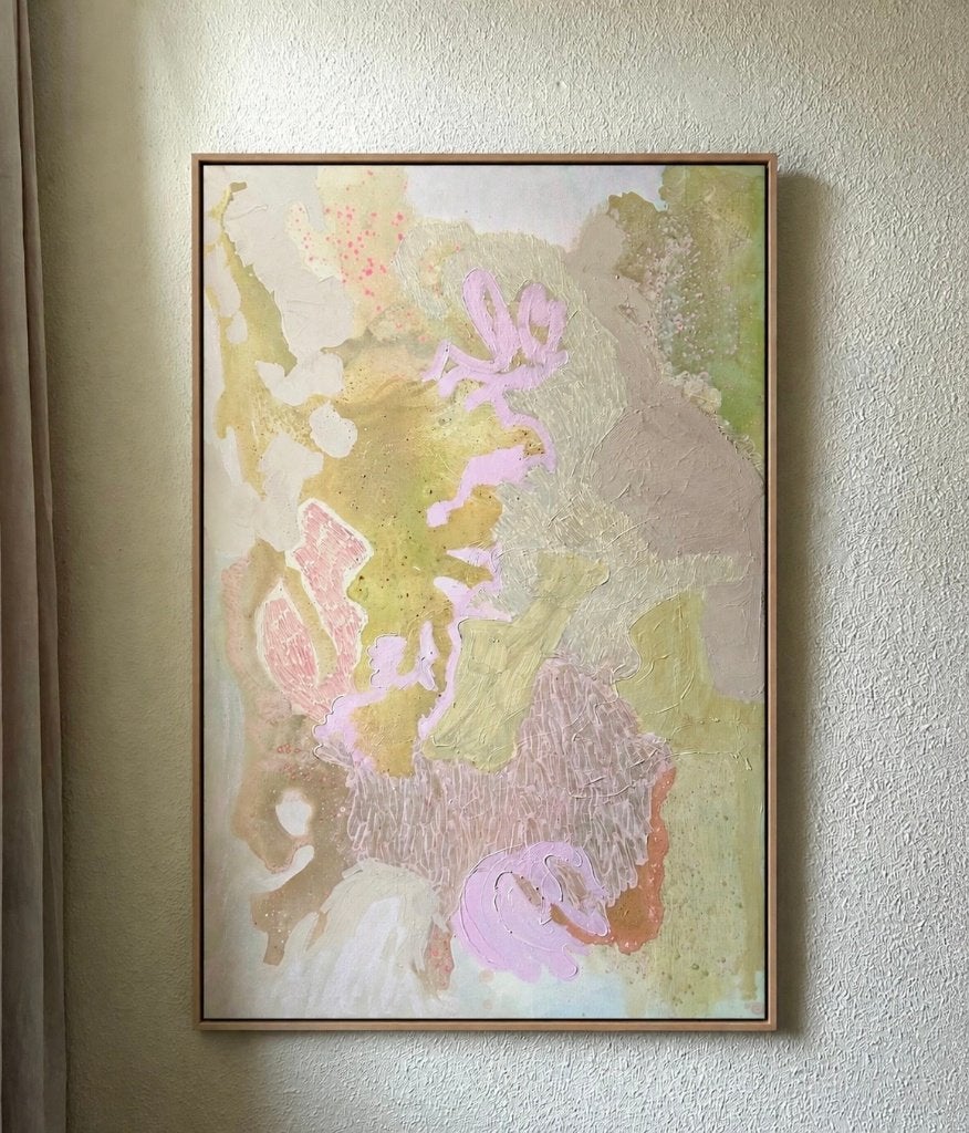 Groot abstract schilderij 120x80cm, Abstract, Acrylverf, Handgeschilderd, Ophalen of Verzenden