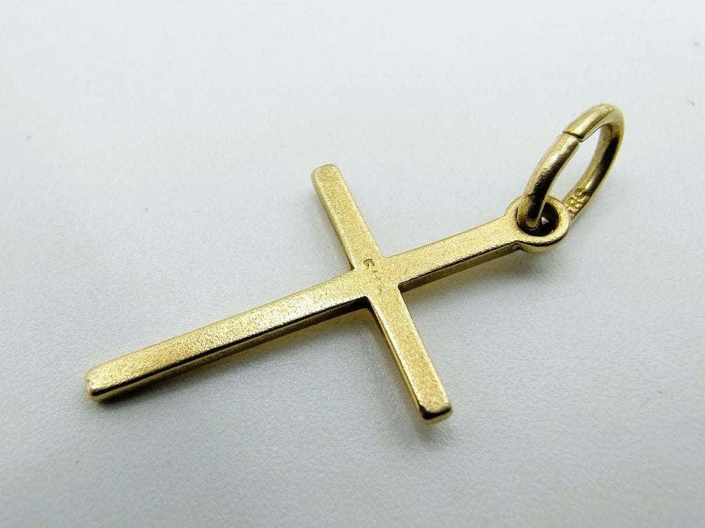 14 Karaats gouden kruis hangertje, Info@zilverwebsite.nl, Verzenden, Zo goed als nieuw, Zilverwebsite.nl