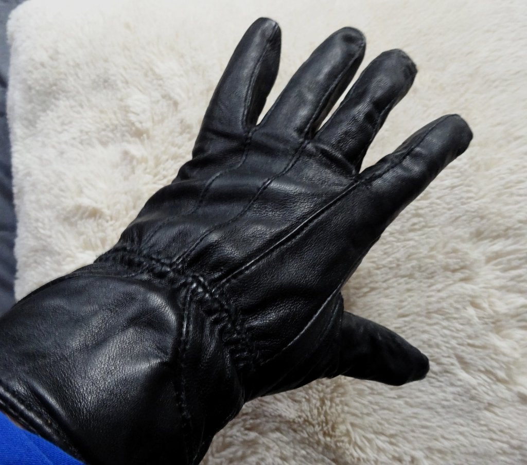 Zwart lederen handschoenen size M, Kleding | Dames, Mutsen, Sjaals en Handschoenen, Verzenden, Gedragen, Maat 38/40 (M), Handschoenen