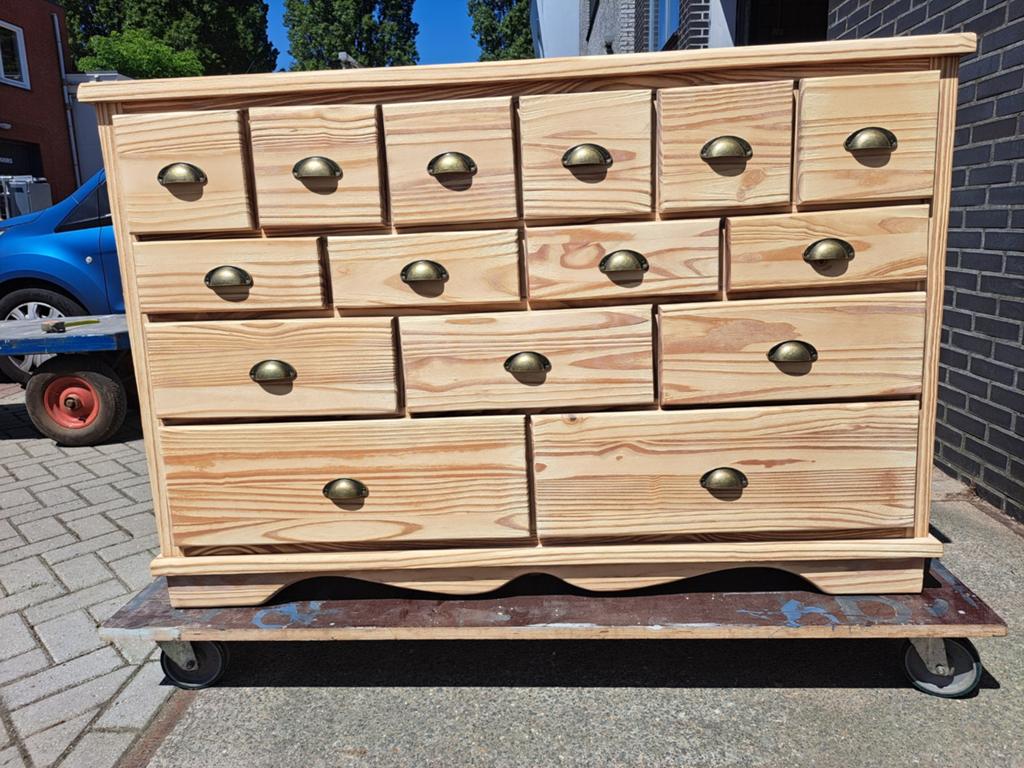 Grenen ladekast commode refurbished, Ophalen, RoDeKo Volendam, R.kooij65@gmail.com, 100 tot 150 cm