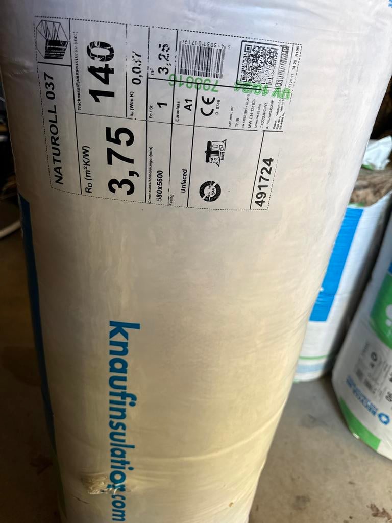 Knauf Naturoll isolatie, Doe-het-zelf en Verbouw, Isolatie en Afdichting, Ophalen, Nieuw, 15 m² of meer, Muurisolatie