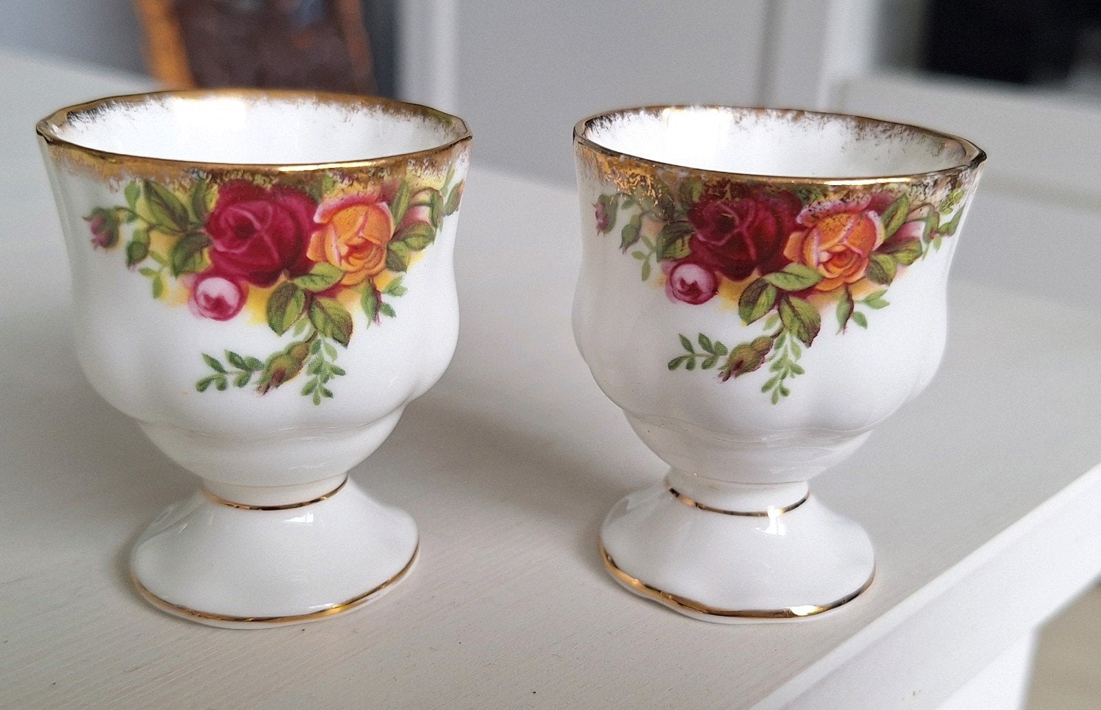 Set van 2 Royal Albert Old Country Roses eierdopjes, Ophalen of Verzenden