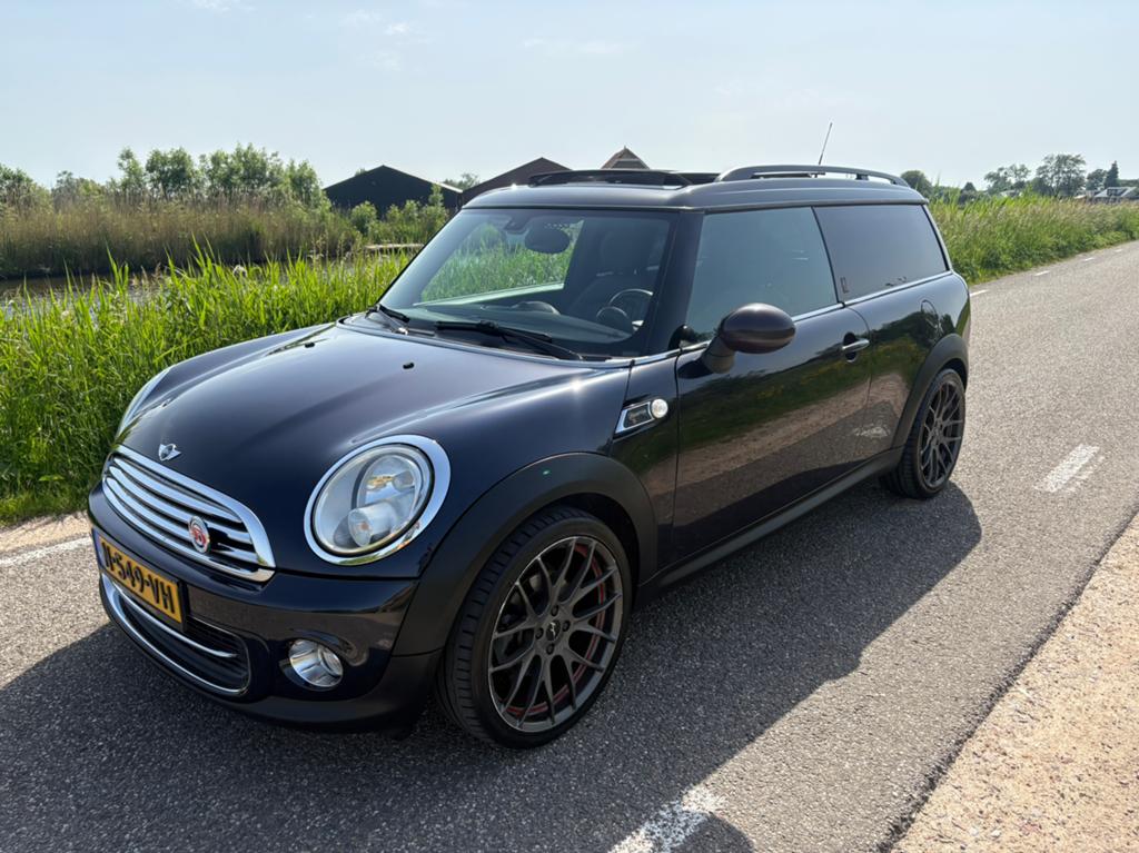 Mini Clubman hampton 1.6 Cooper 2011 Blauw, Auto's, Mini, Voorwielaandrijving, 4 cilinders, Leder, Stationwagon
