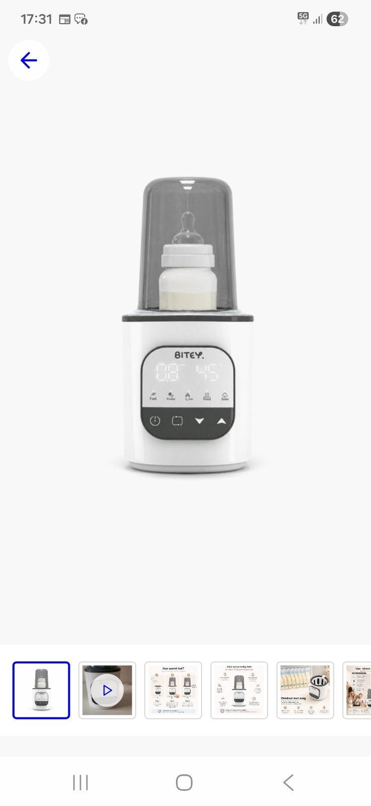 Bitey Flessenwarmer - Zo goed als nieuw, Ophalen, Zo goed als nieuw, Flessen- of potjesverwarmer