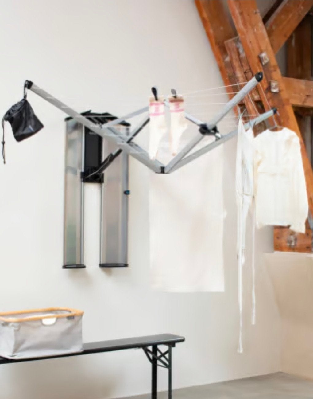 Brabantia Wallfix wanddroogrek met opbergbox, Ophalen, Gebruikt, Wasrek
