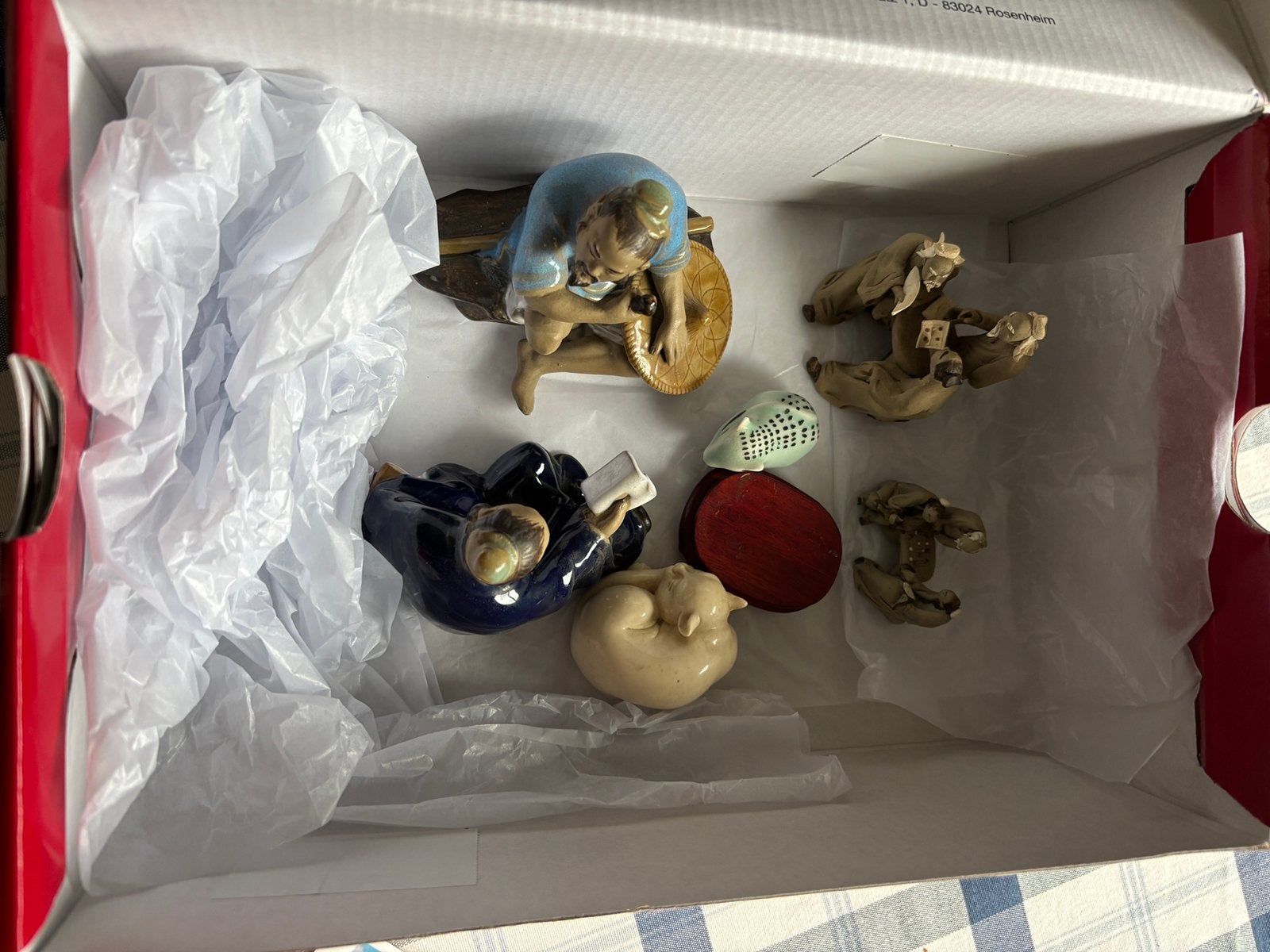 6 kleine Japanse beeldjes, Ophalen, Zo goed als nieuw