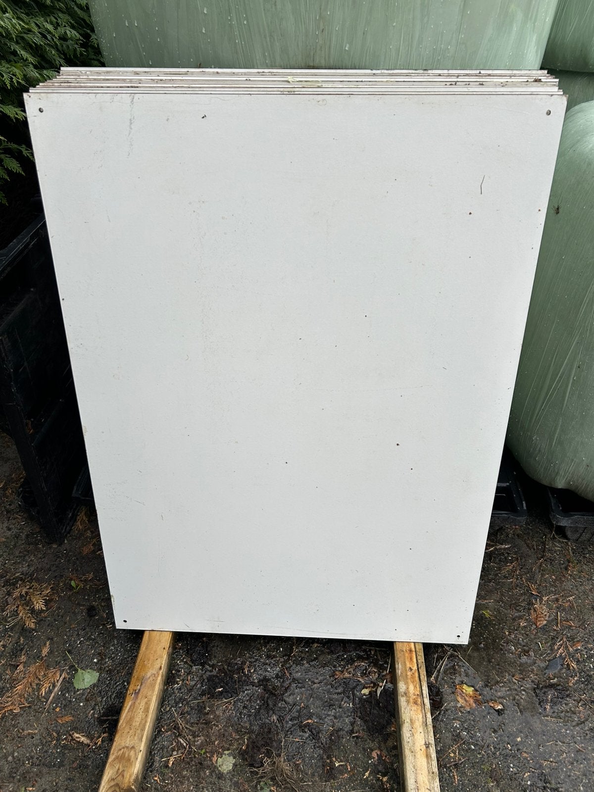 Trespa platen 7mm gebruikt 14 stuks 800x1100mm, Doe-het-zelf en Verbouw, Ophalen, Minder dan 25 mm, Zo goed als nieuw, Plank
