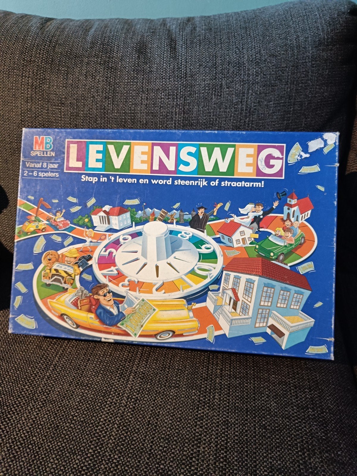 Levensweg bordspel - Klassiek familieplezier, Vijf spelers of meer, Ophalen of Verzenden, Gebruikt, MB Spellen