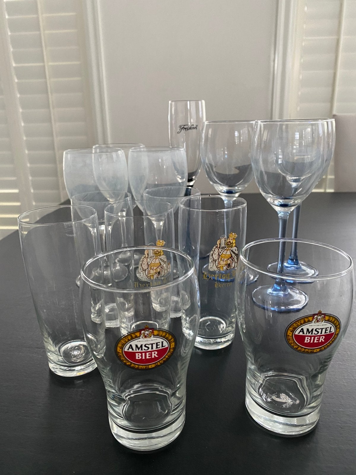 GRATIS 6 wijnglazen 1 champagneglas 7 bierglazen., Verzamelen, Glas en Borrelglaasjes, Ophalen, Gebruikt, Overige typen
