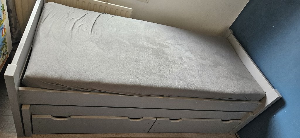 Rockwood bed, Ophalen, 85 tot 100 cm, Zo goed als nieuw, Lattenbodem