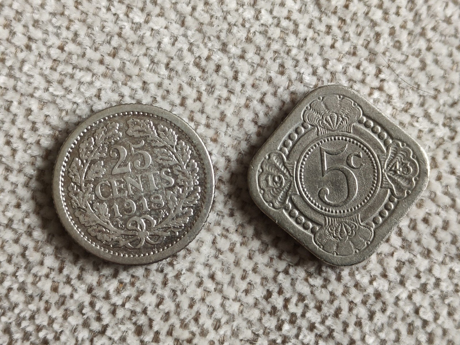ZILVER, STUIVER, KWARTJE, Verzenden, Koningin Wilhelmina, 25 cent, Zilver
