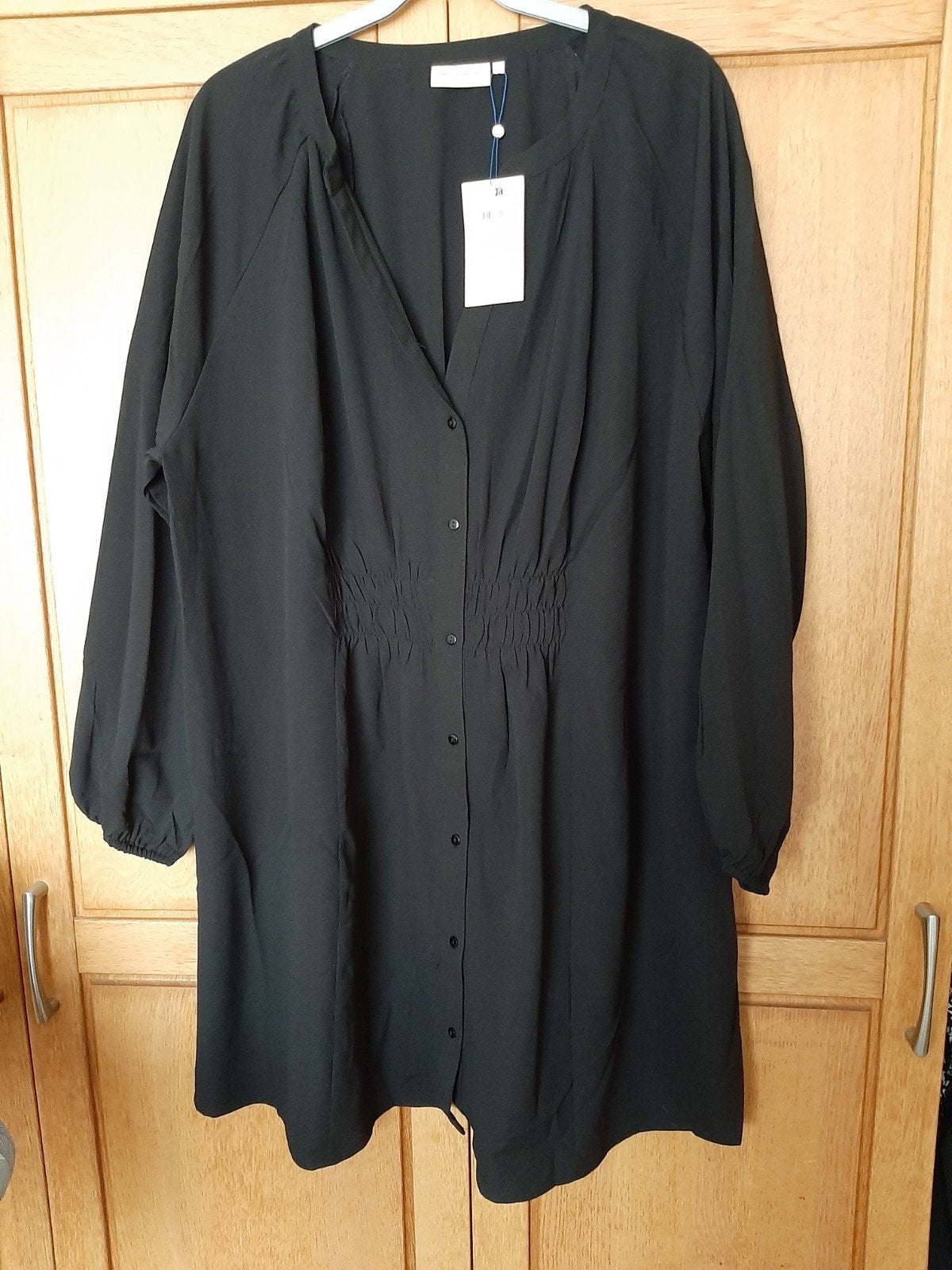Only Carmakoma Carmola LS Tunic Shirt Dress WVN Zwart, Only Carmakoma, Ophalen of Verzenden, Nieuw, Zwart