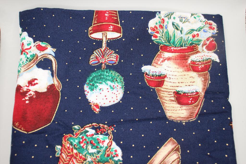 Coupon 100% katoen stof - blauw kerst design Lehmann #4126, Hobby en Vrije tijd, Stoffen en Lappen, Blauw, Nieuw, Ophalen of Verzenden