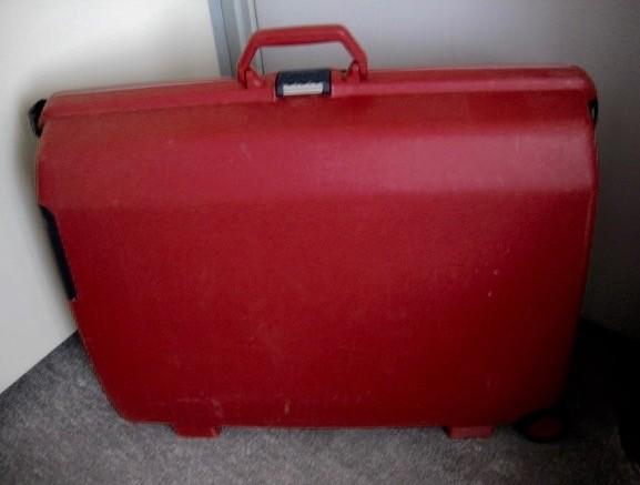 RODE SAMSONITE KOFFER, ALS NIEUW, Hard kunststof, Zo goed als nieuw, 70 cm of meer, 55 cm of meer