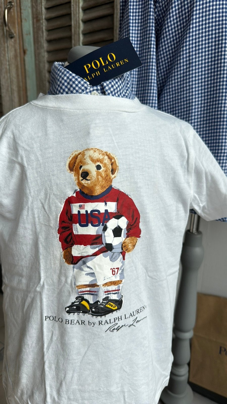 Prachtig RALPH LAUREN soccer bear shirt size 6 / maat 116, Kinderen en Baby's, Gebruikt, Ophalen of Verzenden, Shirt of Longsleeve