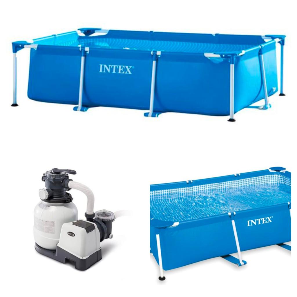 Intex Rechthoekig Zwembad met waterpomp Zoutwatersysteem eco, Tuin en Terras, Ophalen, Gebruikt, Minder dan 80 cm, Minder dan 200 cm
