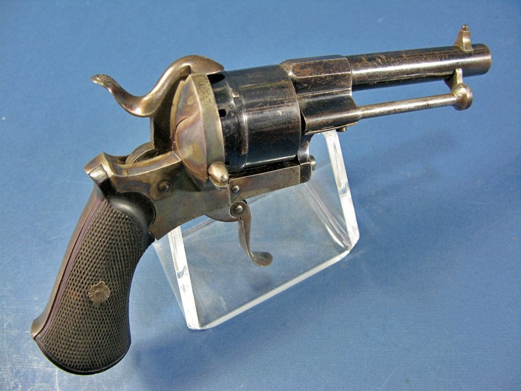 Antieke 9 mm penvuur revolver (onklaar), Antiek en Kunst, Ophalen of Verzenden