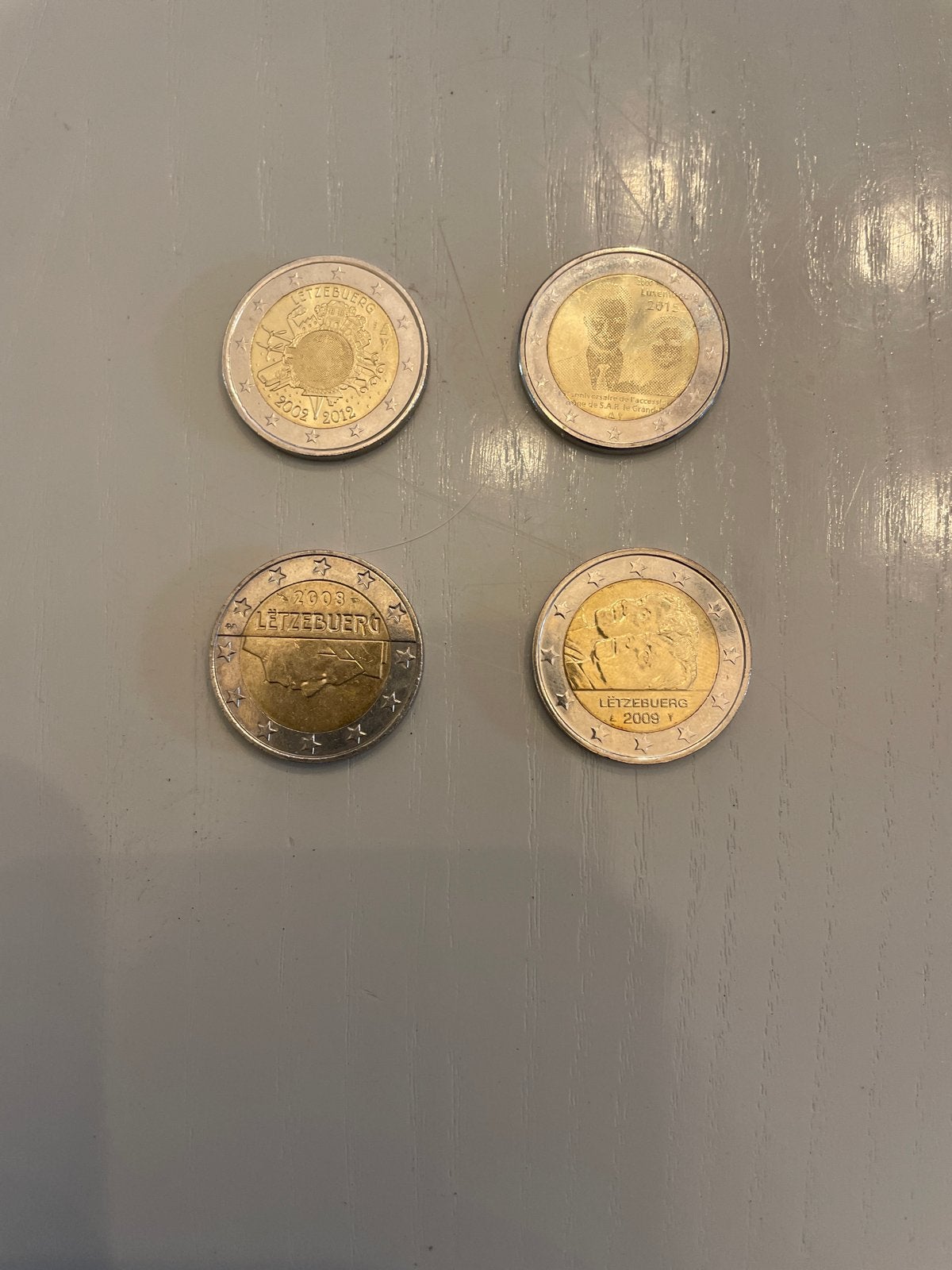 Set van 4 verschillende luxembugse 2 euromunten, Ophalen of Verzenden, Luxemburg, 2 euro, Setje