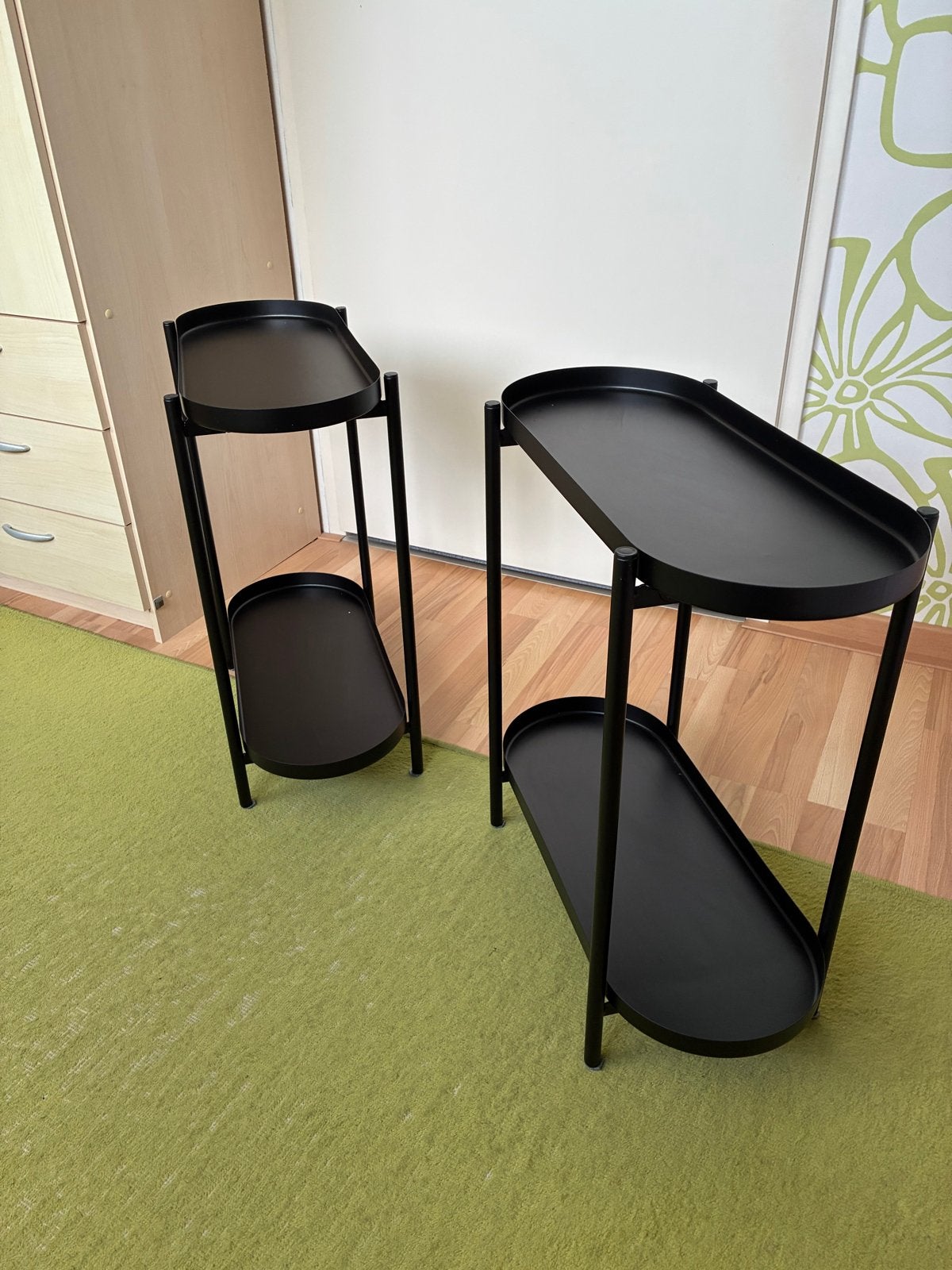 IKEA OLIVBLAD plantenstandaards, zwart, 2 stuks, Ophalen, Metaal of Aluminium, 55 tot 75 cm, Zo goed als nieuw