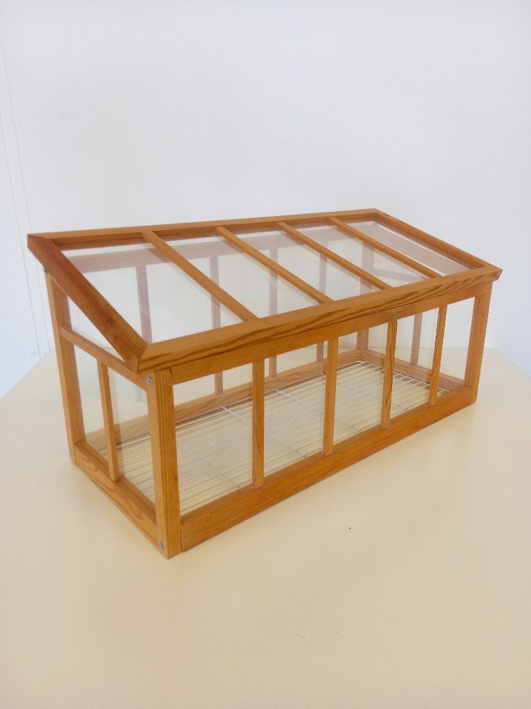 Kleine houten plantenkas met plexiglas raampjes, Tuin en Terras, Kassen, Overige materialen, Kweekkas, Ophalen of Verzenden, Zo goed als nieuw