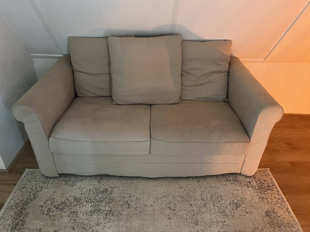 Ikea beige couch with big pillows, Ophalen, Gebruikt, 150 tot 200 cm, Driepersoons