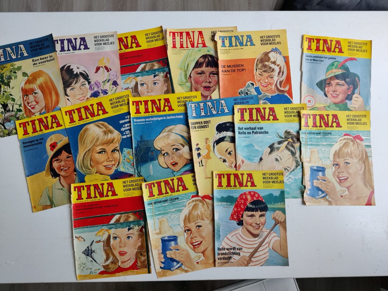 Set vintage Tina's covers prenten, Ophalen of Verzenden, Voor 1940, Gebruikt