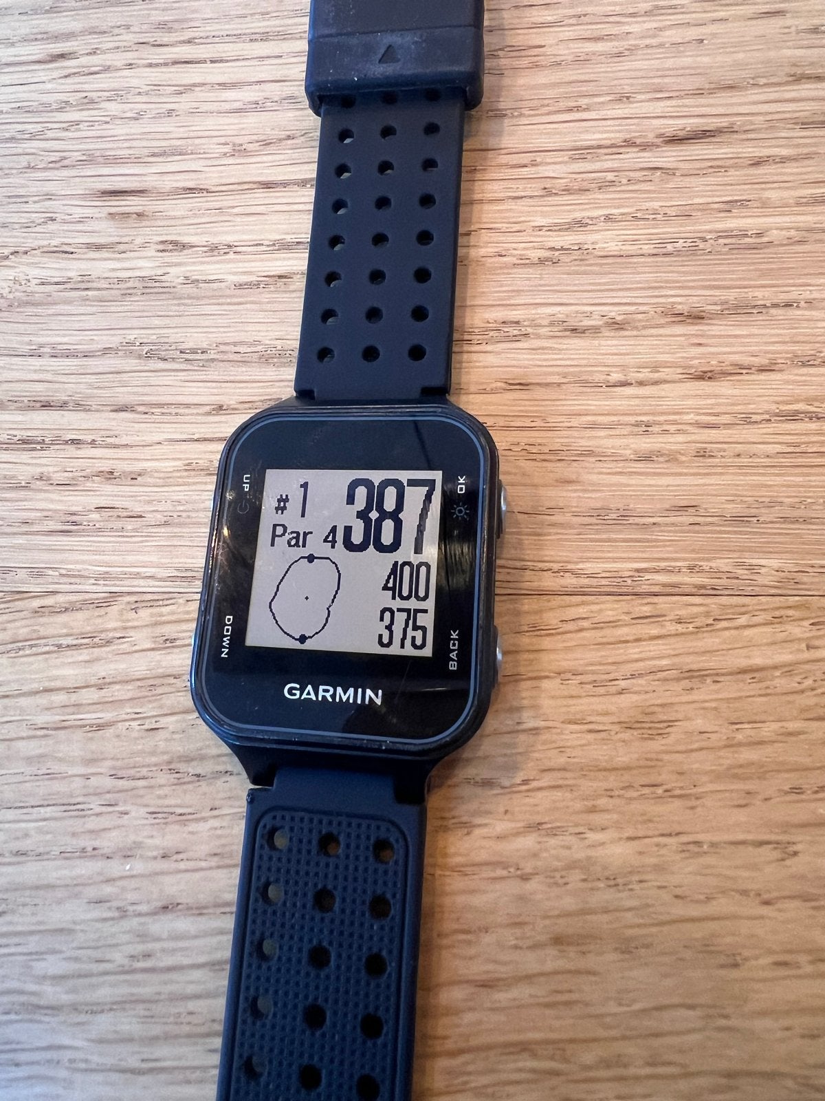 Garmin Approach S20 GPS Golfhorloge met oplader, Ophalen of Verzenden, Afstand, Gebruikt, Zwart