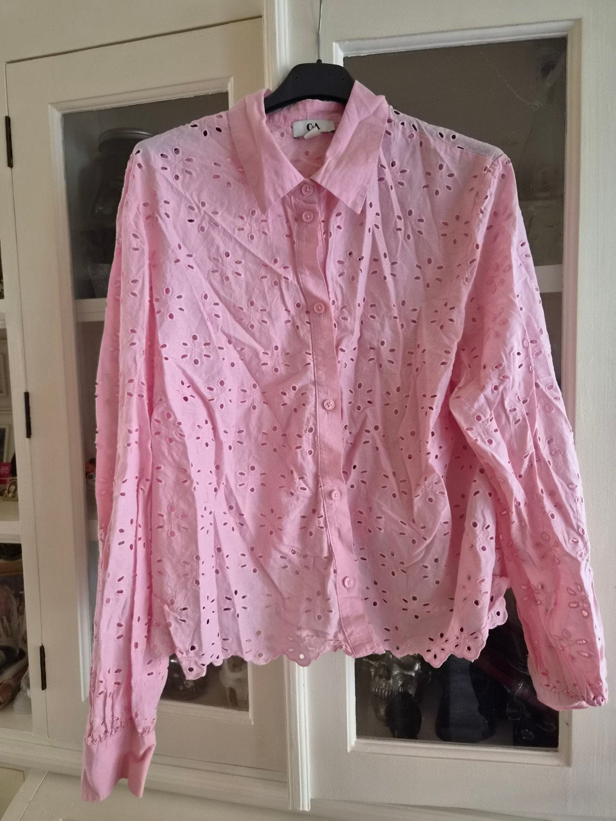 Roze C&A Broderie Blouse - Maat 44, Maat 42/44 (L), Ophalen of Verzenden, Zo goed als nieuw, Roze