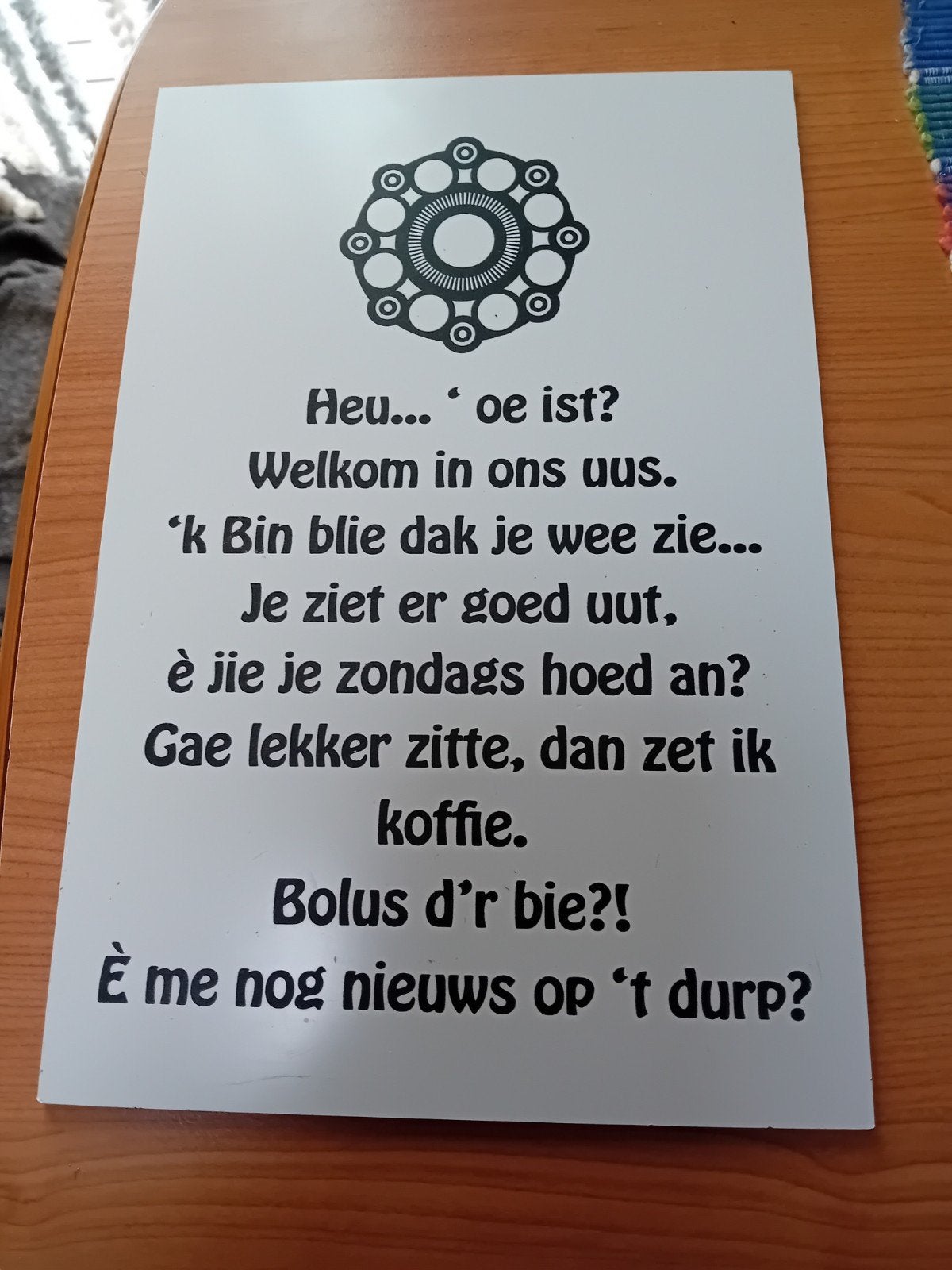 Mooi decoratief bord met tekst - 30x20 cm, Huis en Inrichting, Ophalen of Verzenden, Zo goed als nieuw, Wandbord of Wandpaneel